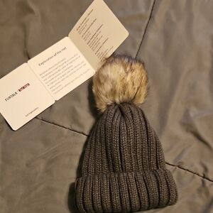 Cozy Knit Hat with Fur Pom-Pom for Kids